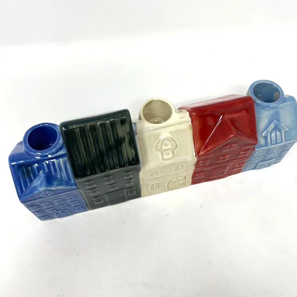 Target Winter Village Taper Candle Holder Room Essentials™ Colorful Houses Decor
